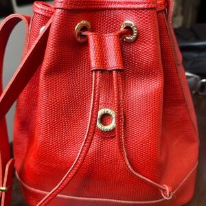 Vintage Roberto Dalpra Red Drawstring Bucket Bag